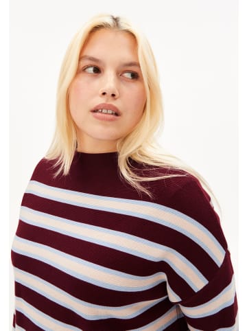 armedangels Strickpullover Merinaa Striped in bordeaux mehrfarbig - 0001