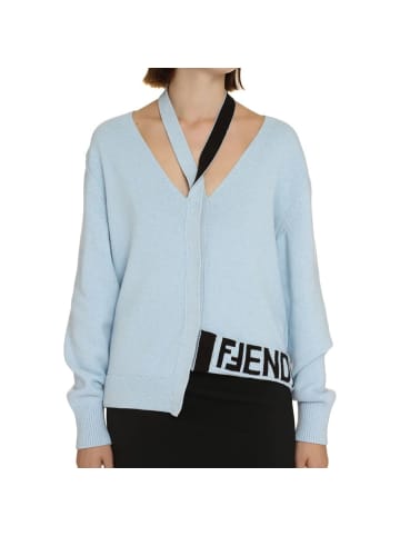Fendi Blau Kaschmir Strickjacke