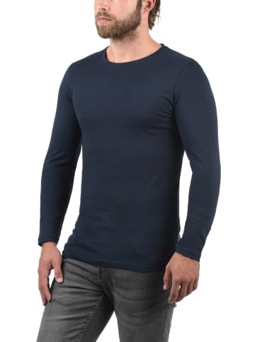 !SOLID Rundhalsshirt SDBasal 21103002ME Langarmshirts im 2er-Pack in Blau