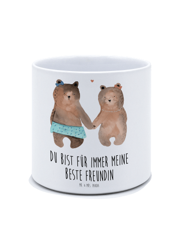 Mr. & Mrs. Panda Pflanzkübel Groß Bär Freundin mit Spruch in Weiß