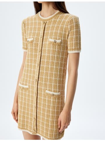 KOTON Kleid in Beige Gemustert
