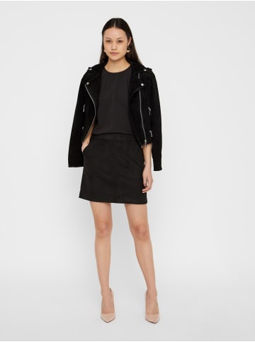 Vero Moda Velours Minirock Feiner Samt Nicki SKIRT VMDONNADINA in Schwarz-2