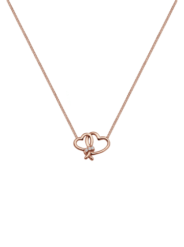 Elli DIAMONDS  Halskette 925 Sterling Silber Diamant, Herz in Rosegold