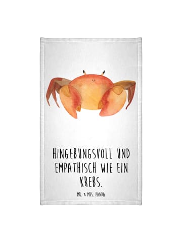 Mr. & Mrs. Panda Gästehandtuch Sternzeichen Krebs mit Spruch in Weiß
