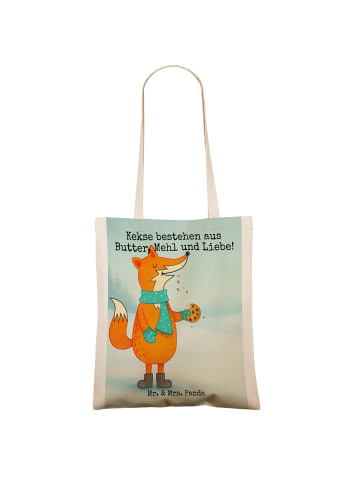 Mr. & Mrs. Panda Tote Bag Fuchs Keks Design mit Spruch in Weiß