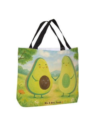 Mr. & Mrs. Panda Damen Schultertasche Avocado Pärchen Design ohn... in Weiß