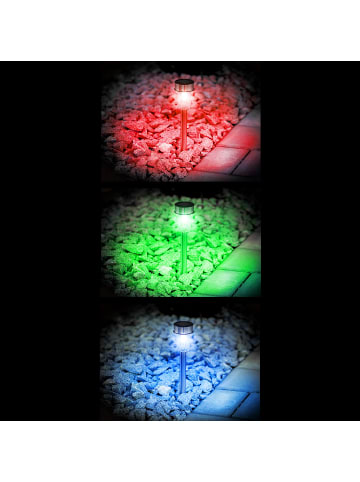 tectake 24er-Set LED-Solarleuchten, Maße: 4,7 x 37 cm, bunt leuchtend