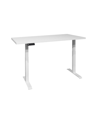 58 aufm Kessel SCHREIBTISCH höhenverstellbar elektrisch Edithe 180x90 weiß/weiß matt lack