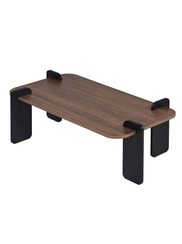 CALICOSY Couchtisch ELOI in Walnuss / Schwarz - (W) 120 x (H) 35 x (L) 60 cm