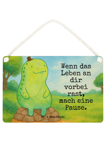 Mr. & Mrs. Panda Wegweiser Schildkröte Pause Design mit Spruch in Weiß