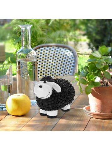 relaxdays Gartenfigur "Schaf" in Schwarz - (B)21 x (H)16 x (T)12,5 cm