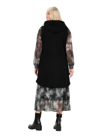 Ulla Popken Long-Weste in schwarz