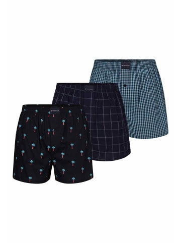Tom Tailor Boxershort 3Er Pack Clubhouse in blau-dunkel-Allover