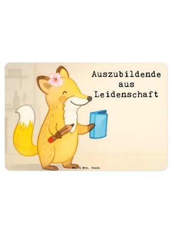 Mr. & Mrs. Panda Retro Blechschild Auszubildende Leidenschaft De... in Weiß