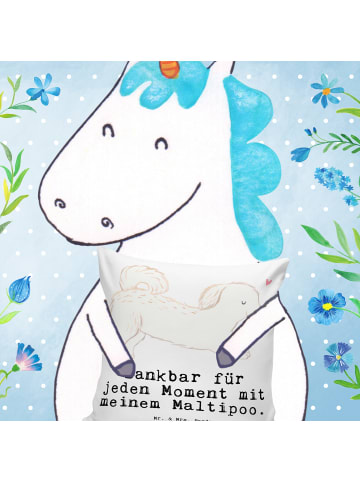 Mr. & Mrs. Panda kissen bedruckt Maltipoo Moment mit Spruch in Weiß