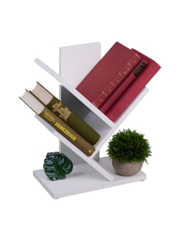 relaxdays Bücherregal in Weiß - (B)30 x (H)40 x (T)16 cm