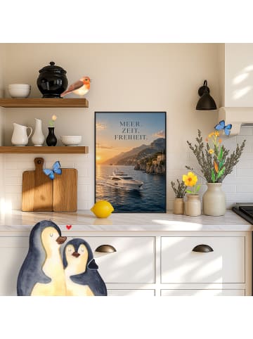 Mr. & Mrs. Panda Artprint Yacht zeitlos Design mit Spruch in Weiß