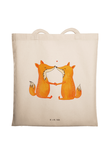 Mr. & Mrs. Panda tote bag Füchse Liebe ohne Spruch in Creme