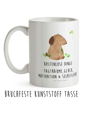 Mr. & Mrs. Panda Kindertasse Hund Kleeblatt mit Spruch in Weiß