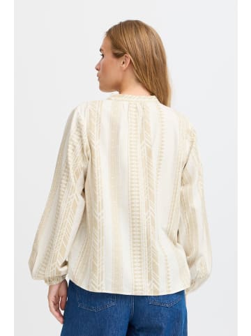 Pulz Kurzarm-Bluse PZTIONA Loose fit in Antique White