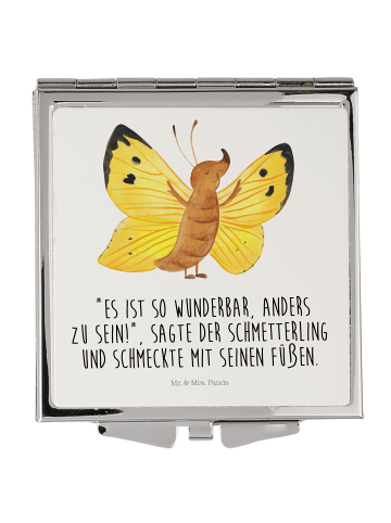 Mr. & Mrs. Panda Kleiner Spiegel Schmetterling Zitronenfalter mi... in Weiß