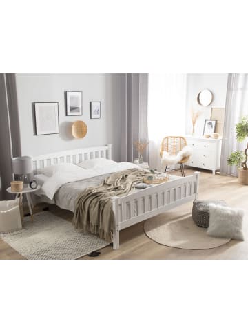 Beliani 2-tlg Doppelbett GIVERNY in Weiß