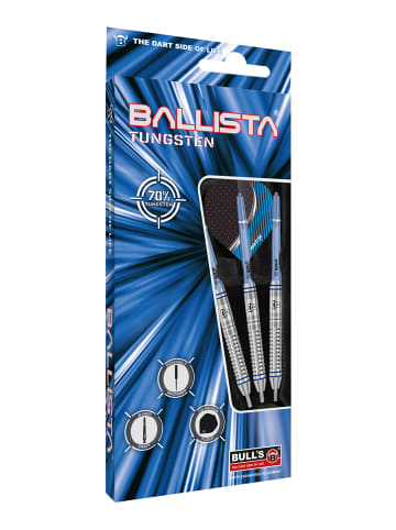 BULLS Steeldarts Ballista Dartpfeile 70% Tungsten Darts-Set Anfänger in blue stripes