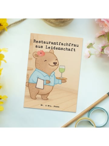 Mr. & Mrs. Panda Grußkarte Restaurantfachfrau Leidenschaft Desig... in Weiß