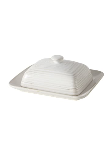 Boltze Butterdose aus Keramik JONAH in Weiß, 20 x 17 cm