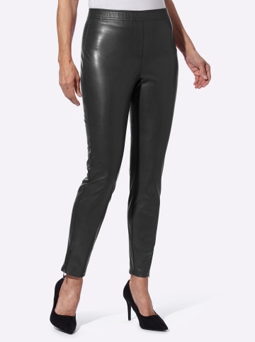 Sieh an! Lederimitat-Hose in schwarz