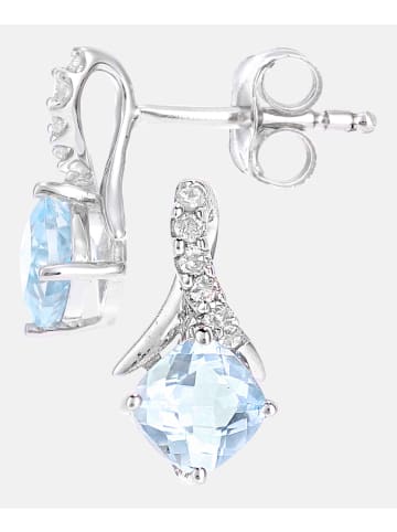 Diamant L'éternel Ohrstecker aus 375 Weißgold mit Diamant mit Topas