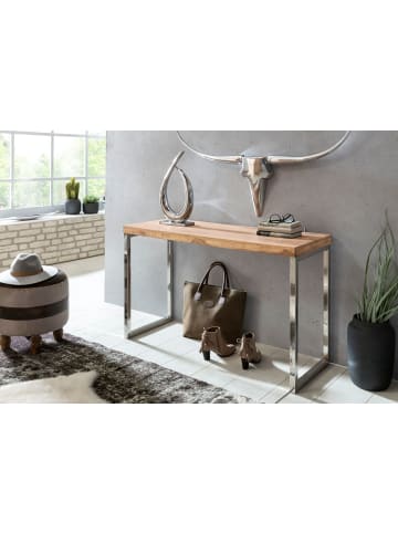 KADIMA DESIGN Konsolentisch GUNA Massivholz Konsole mit Metallbeinen in Akazie