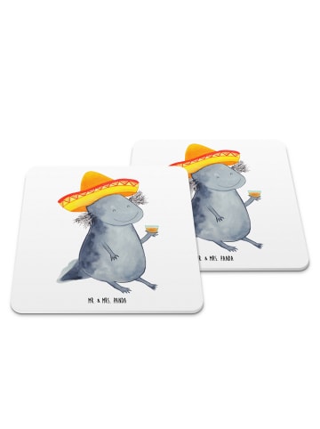 Mr. & Mrs. Panda Untersetzer Set Axolotl Tequila ohne Spruch in Weiß