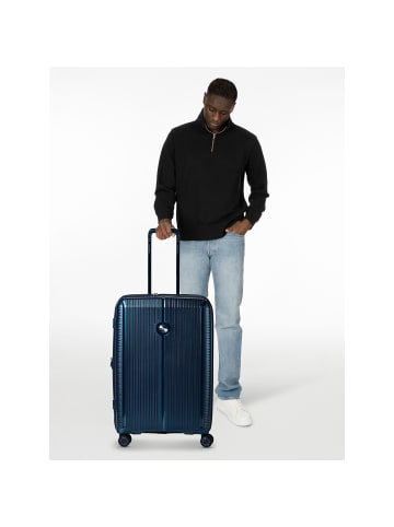 Polestream Paris 4 Rollen Trolley 69 cm mit Dehnfalte blue metallic