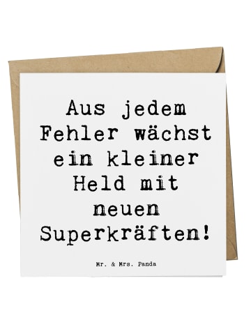 Mr. & Mrs. Panda Klappkarte Spruch Fehler machen lernen mit Spruch in Weiß