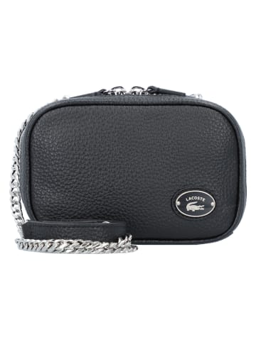 Lacoste Origin Croc Umhängetasche Leder 16 cm in noir