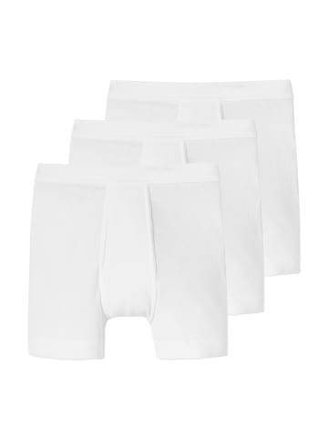 Schiesser Long Short / Pant Essentials Doppelripp in Weiß