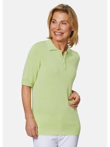 GOLDNER Hemdkragenpullover mit Knopfleiste in birke