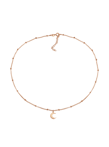 Elli Halskette 925 Sterling Silber Astro, Halbmond in Rosegold