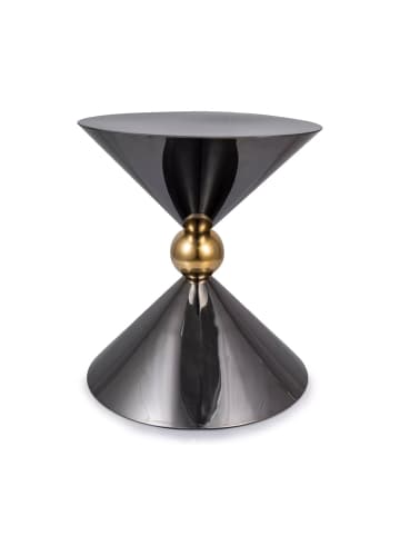 Feldmann-Wohnen Couchtisch Mira schwarz Hochglanz / gold 50 / 50 / 56cm
