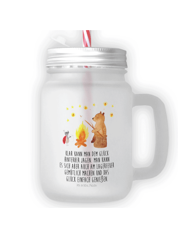 Mr. & Mrs. Panda Mason Jar Bär & Marienkäfer Lagerfeuer mit Spruch in Transparent