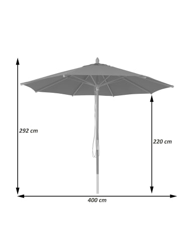 MCW Gastro Holz-Sonnenschirm C57b, Anthrazit