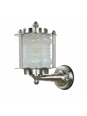 Licht-Erlebnisse Außen Wandlampe (B)16 x (H)26 cm in Nickel matt Weiß