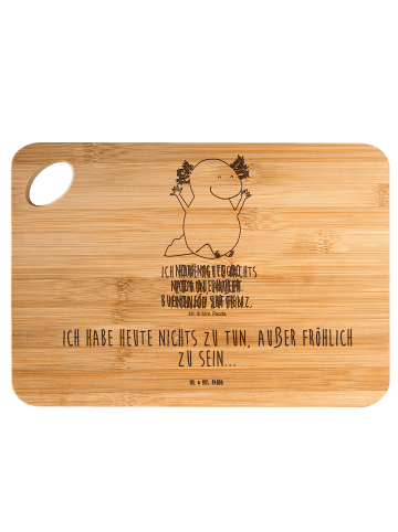 Mr. & Mrs. Panda Holzbrett Axolotl Hurra mit Spruch in Braun
