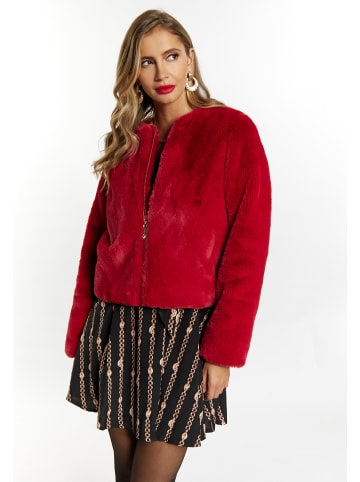 faina Damen Faux Fur Jacke in Rot