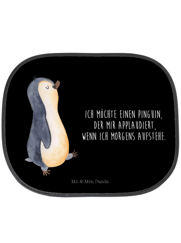 Mr. & Mrs. Panda sonnenschutz Pinguin mHerzieren mit Spruch in Schwarz