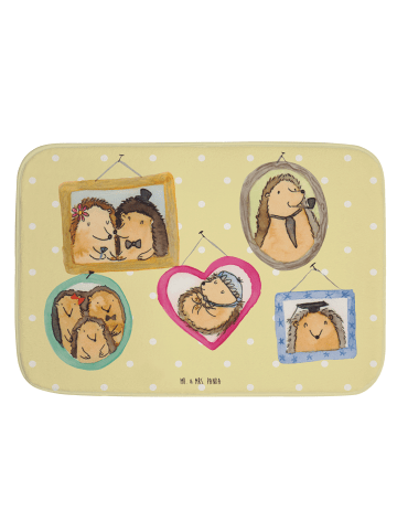 Mr. & Mrs. Panda Badematte Igel Familie ohne Spruch in Gelb Pastell