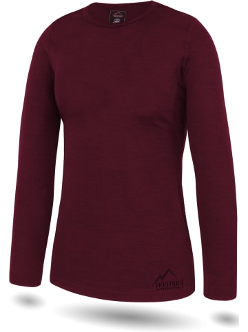 Normani Outdoor Sports Damen Merino Langarm-Shirt Mandurah in Rot