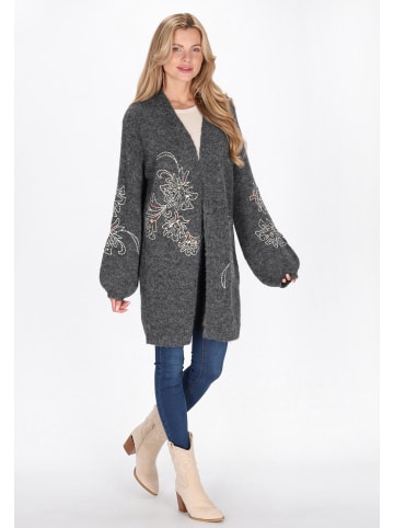 VIRITA Women Cardigan in Dark Grey Melange