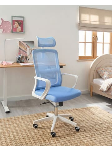 Beliani Bürostuhl MONARCH in Blau/Weiß - (W) 46 x (H) 110 x (L) 62 cm